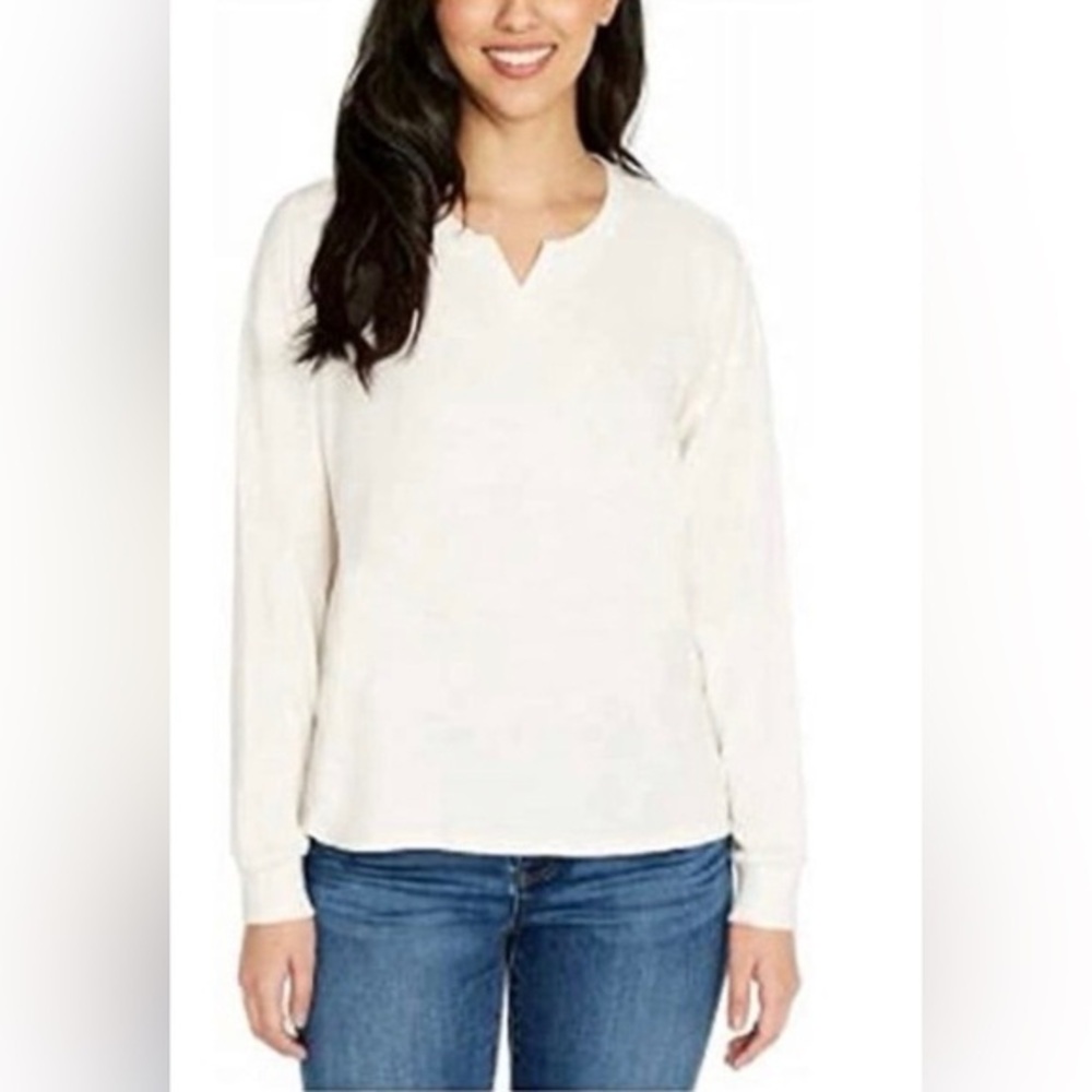 Buffalo David Bitton White Long Sleeve Top NWT size L